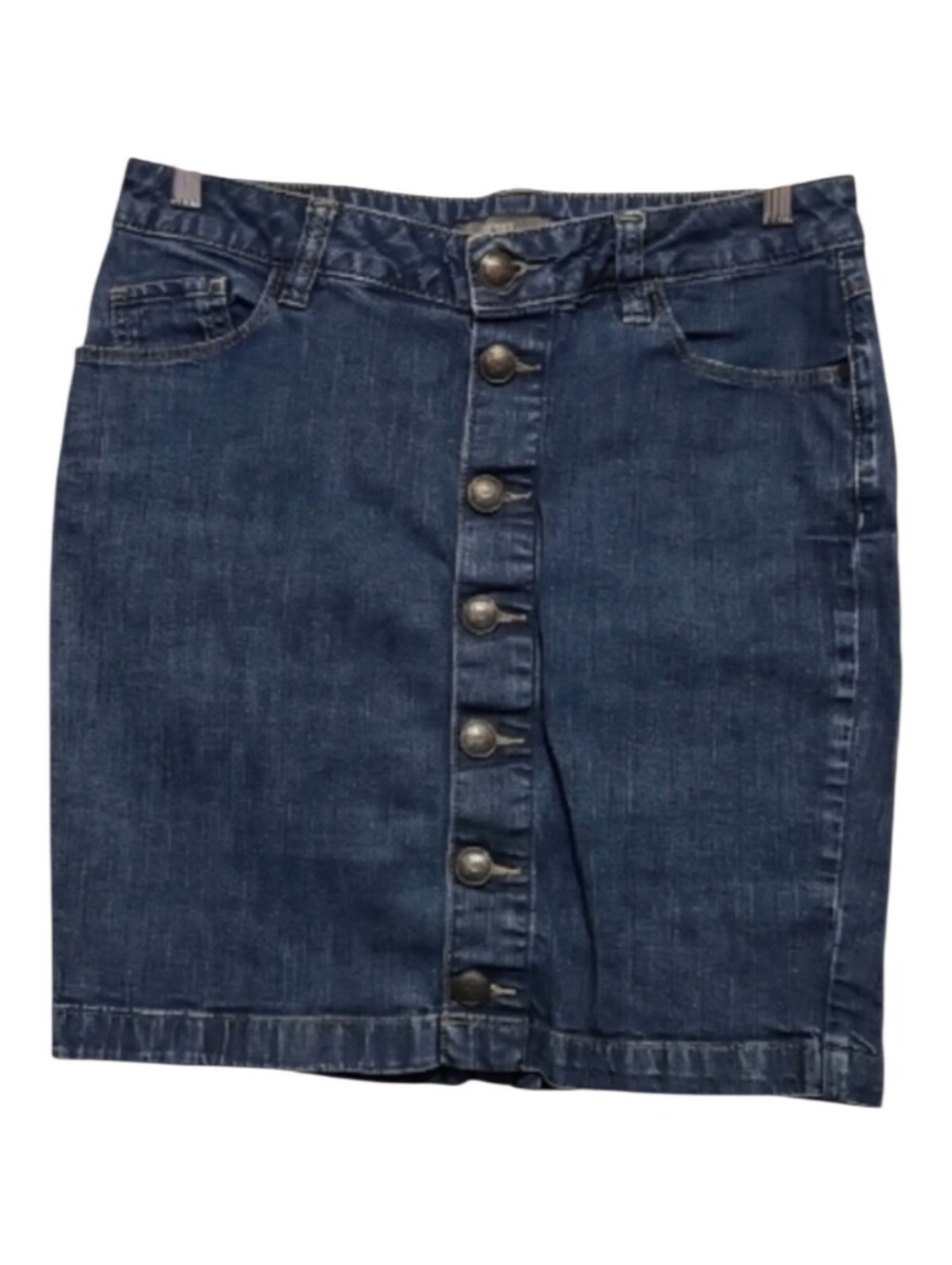 Vintage Esprit Button Front Blue Denim Mini Skirt Size 30 Y2K Jean Skirt